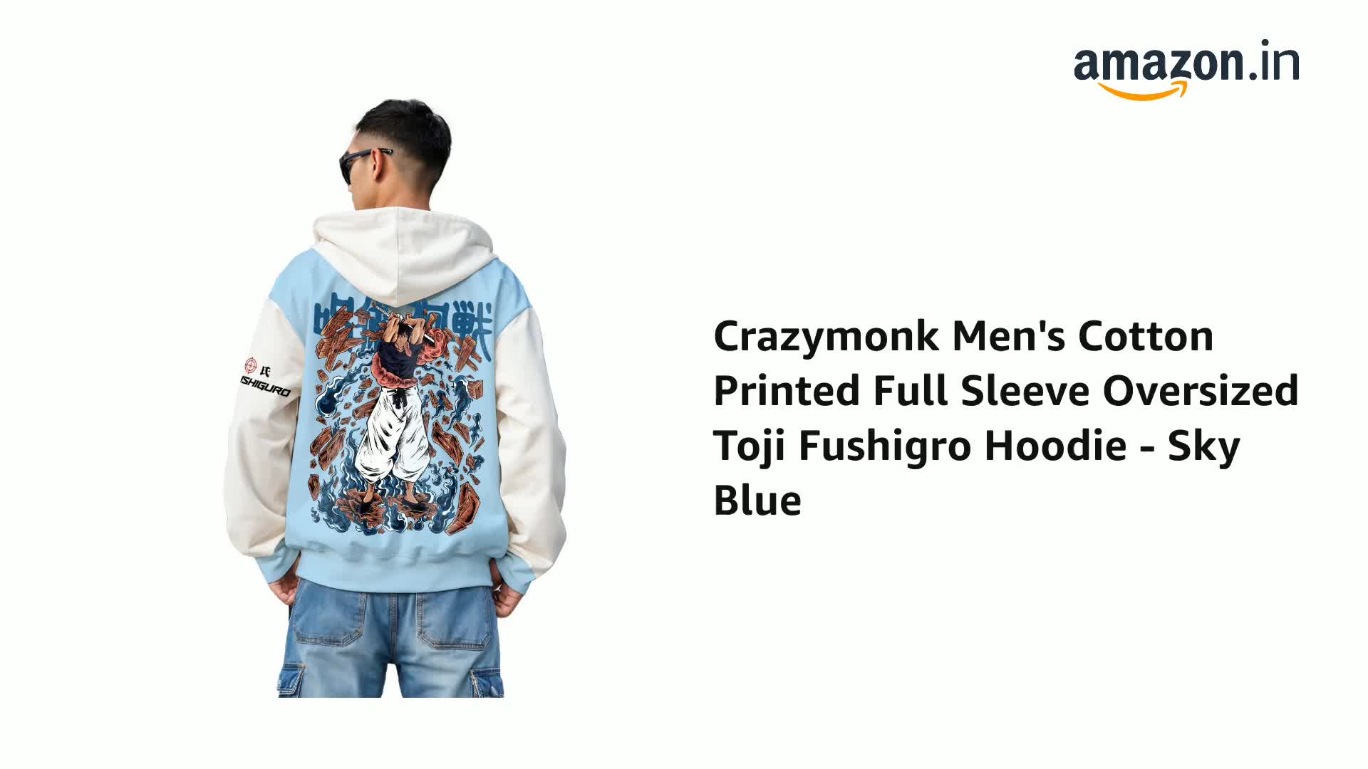 Buy crazymonk Men's Cotton Printed Full Sleeve Oversized Toji